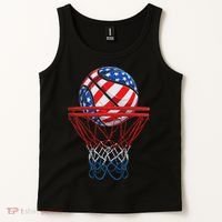 Basketball American Patriotic 4th Of July Us Flag Tank Top thumb 2