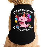 Birthday Axolotl Party Kawaii Axolotl  Doggie Tank thumb 0