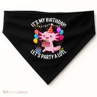 Birthday Axolotl Party Kawaii Axolotl  USA-Made Doggie Bandana thumb 0