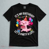 Birthday Axolotl Party Kawaii Axolotl  T-Shirt thumb 5