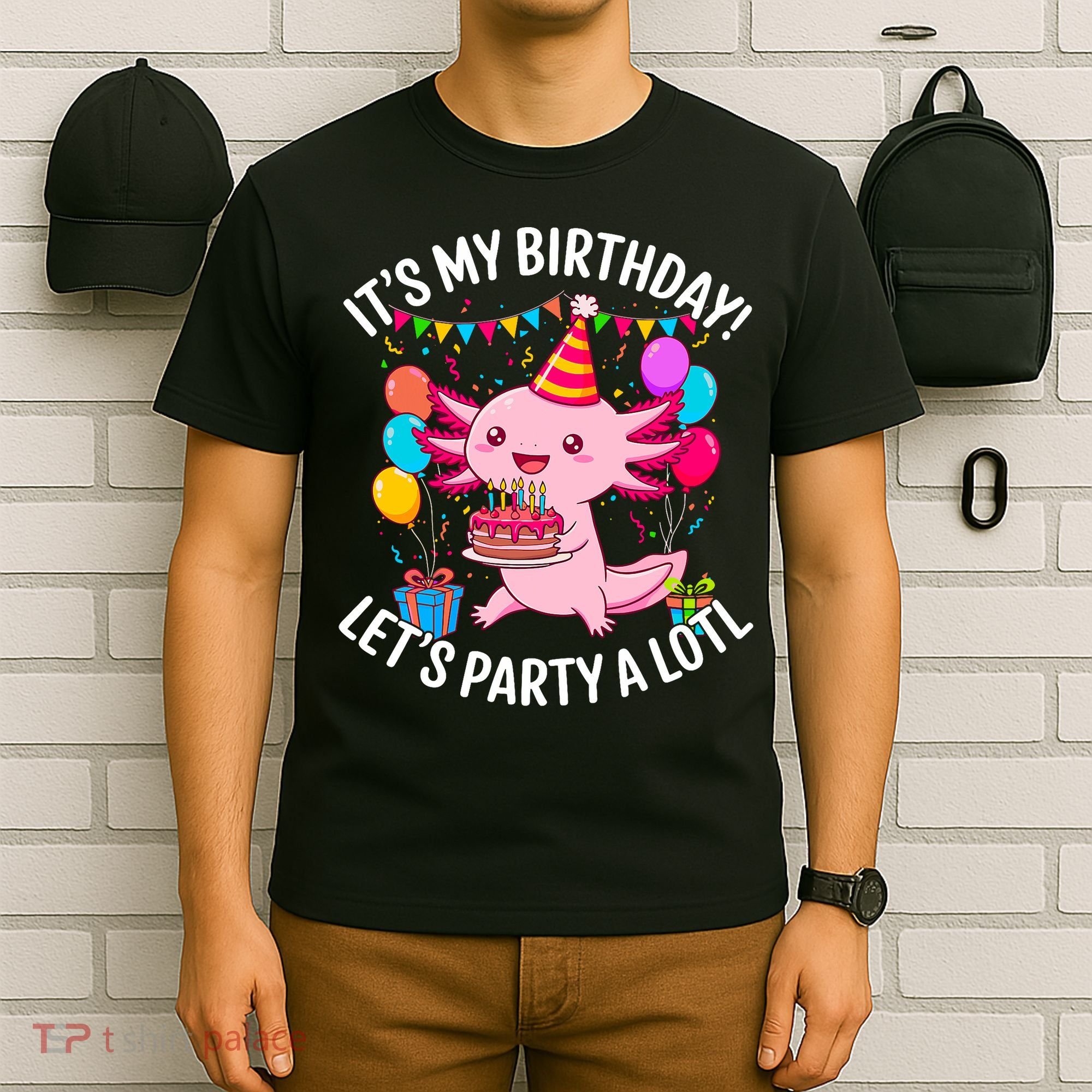 Birthday Axolotl Party Kawaii Axolotl  T-Shirt