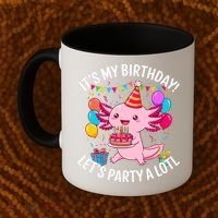 Birthday Axolotl Party Kawaii Axolotl  Coffee Mug thumb 2