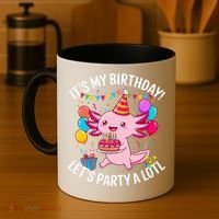 Birthday Axolotl Party Kawaii Axolotl  Coffee Mug thumb 4