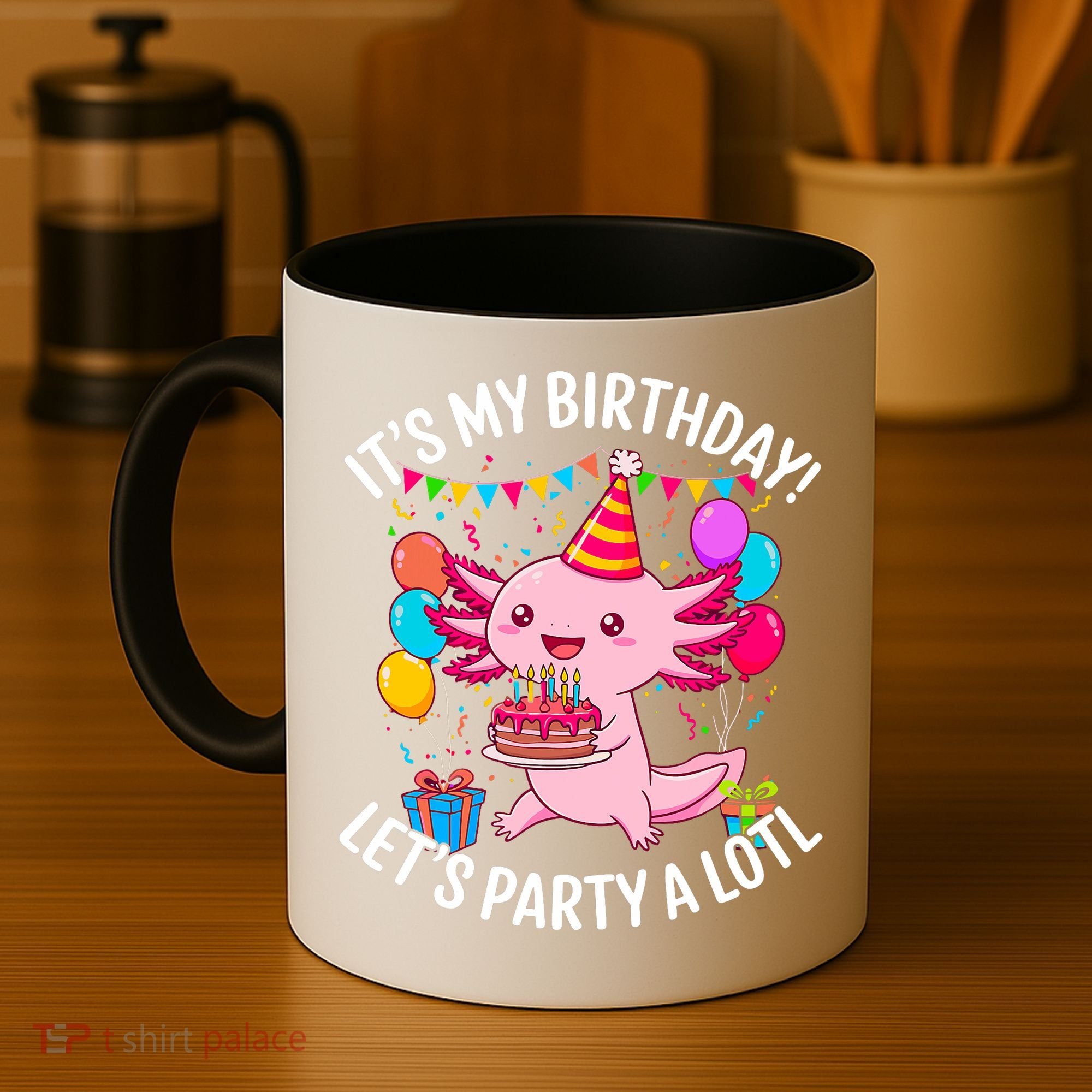 Birthday Axolotl Party Kawaii Axolotl  Coffee Mug