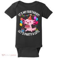 Birthday Axolotl Party Kawaii Axolotl  Baby Bodysuit thumb 0