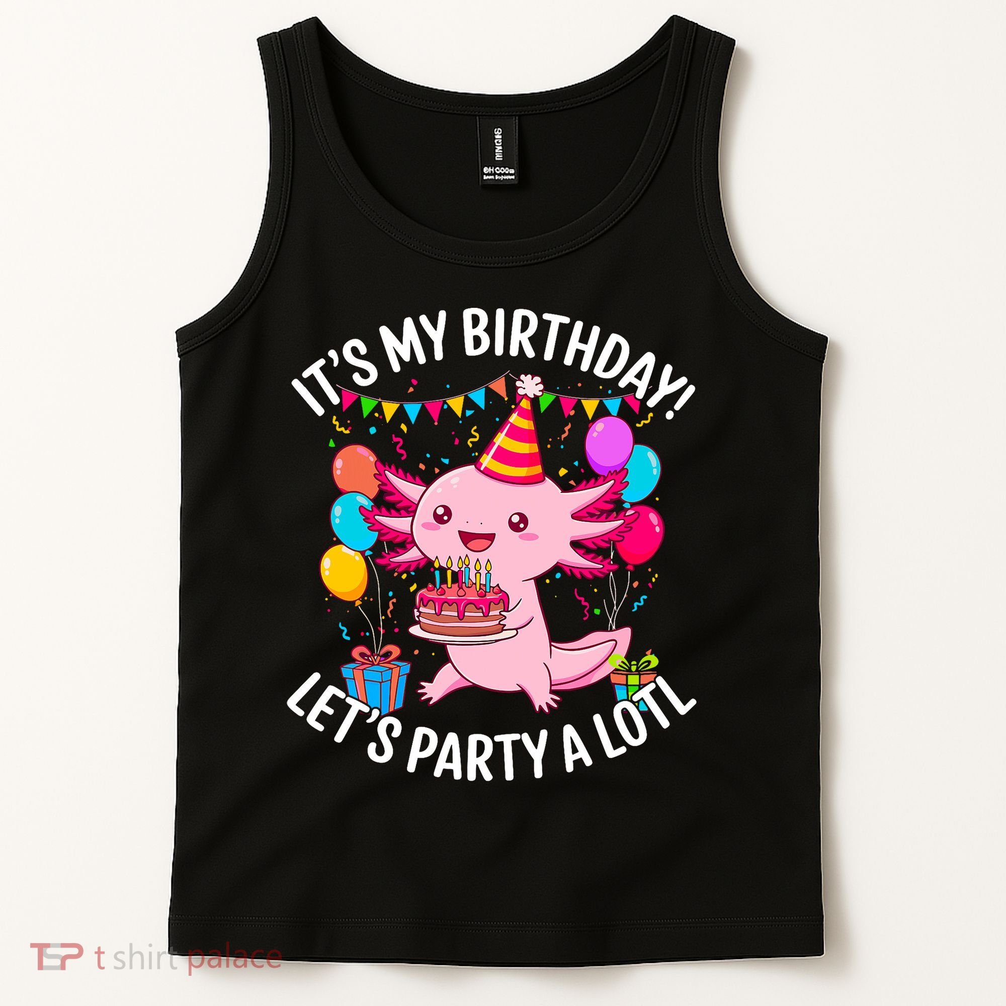Birthday Axolotl Party Kawaii Axolotl  Tank Top