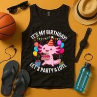 Birthday Axolotl Party Kawaii Axolotl  Tank Top thumb 4