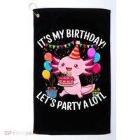 Birthday Axolotl Party Kawaii Axolotl  Golf Towel thumb 0