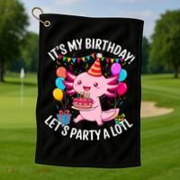 Birthday Axolotl Party Kawaii Axolotl  Golf Towel thumb 1