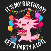 Birthday Axolotl Party Kawaii Axolotl  Golf Towel thumb 3
