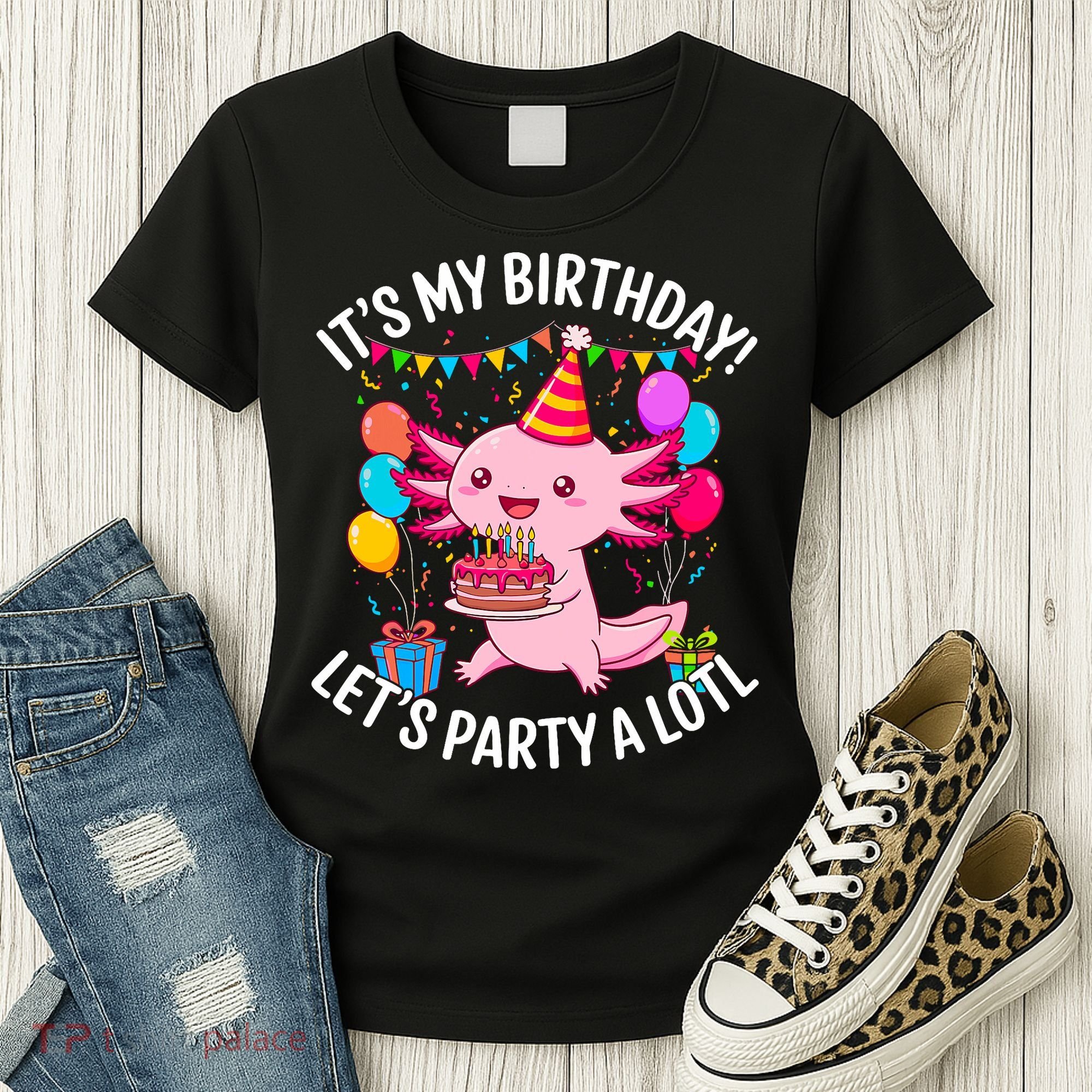 Birthday Axolotl Party Kawaii Axolotl  Women's T-Shirt