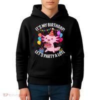 Birthday Axolotl Party Kawaii Axolotl  Kids Hoodie thumb 4