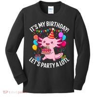 Birthday Axolotl Party Kawaii Axolotl  Kids Long Sleeve Shirt thumb 0
