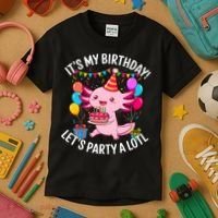 Birthday Axolotl Party Kawaii Axolotl  Kids T-Shirt thumb 3