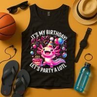 Birthday Axolotl PartyBirthday Axolotl Party  Tank Top thumb 4
