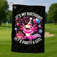 Birthday Axolotl PartyBirthday Axolotl Party  Golf Towel thumb 1