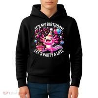 Birthday Axolotl PartyBirthday Axolotl Party  Kids Hoodie thumb 4