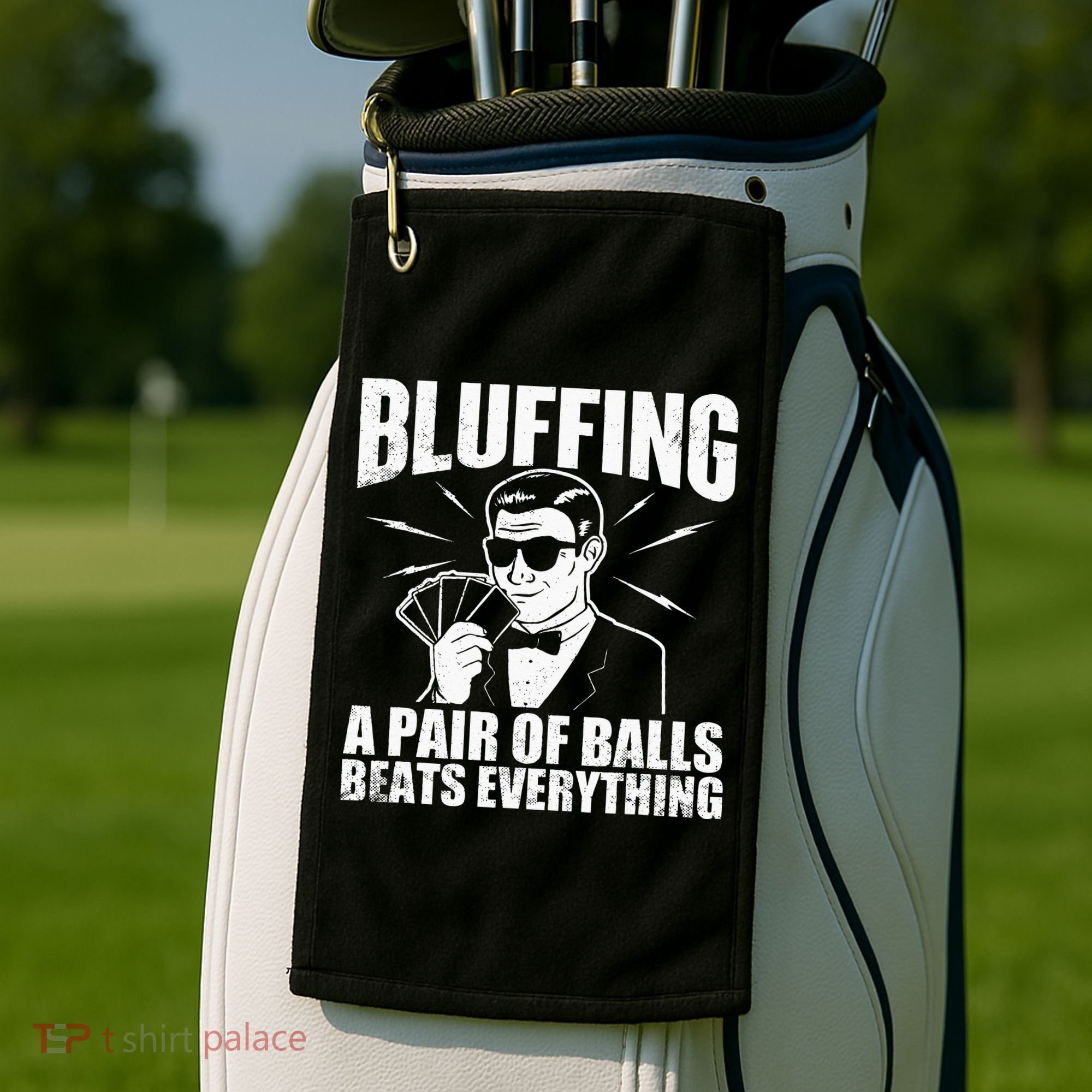 Bluffing A Pair Of Balls Beats Everything Poker Card Player Golf Towel