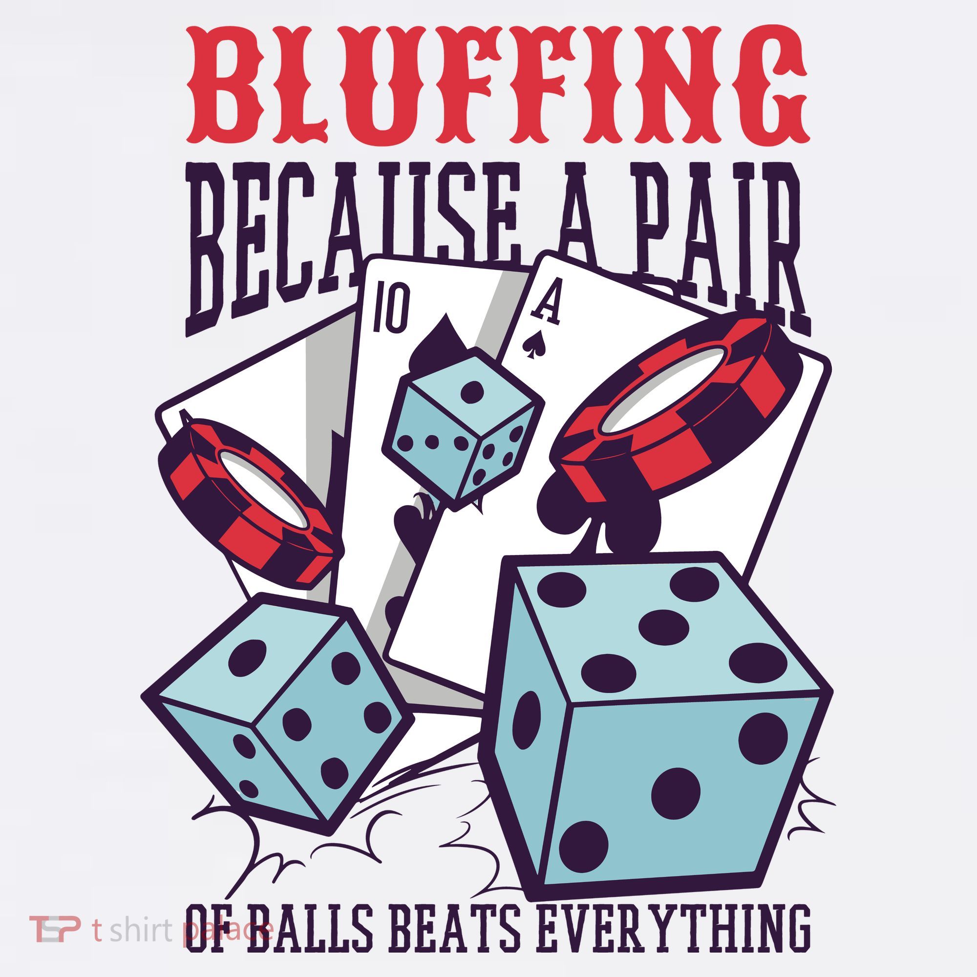 Bluffing A Pair Of Balls Beats Everything Funny Poker Women's Hoodie