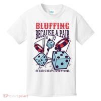 Bluffing A Pair Of Balls Beats Everything Funny Poker Kids T-Shirt thumb 0