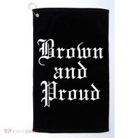 Brown And Proud Latino Mexican Raza Chicano Golf Towel thumb 0