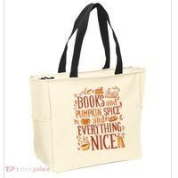 Books And Pumpkin Spice Fall Tote Bag thumb 2