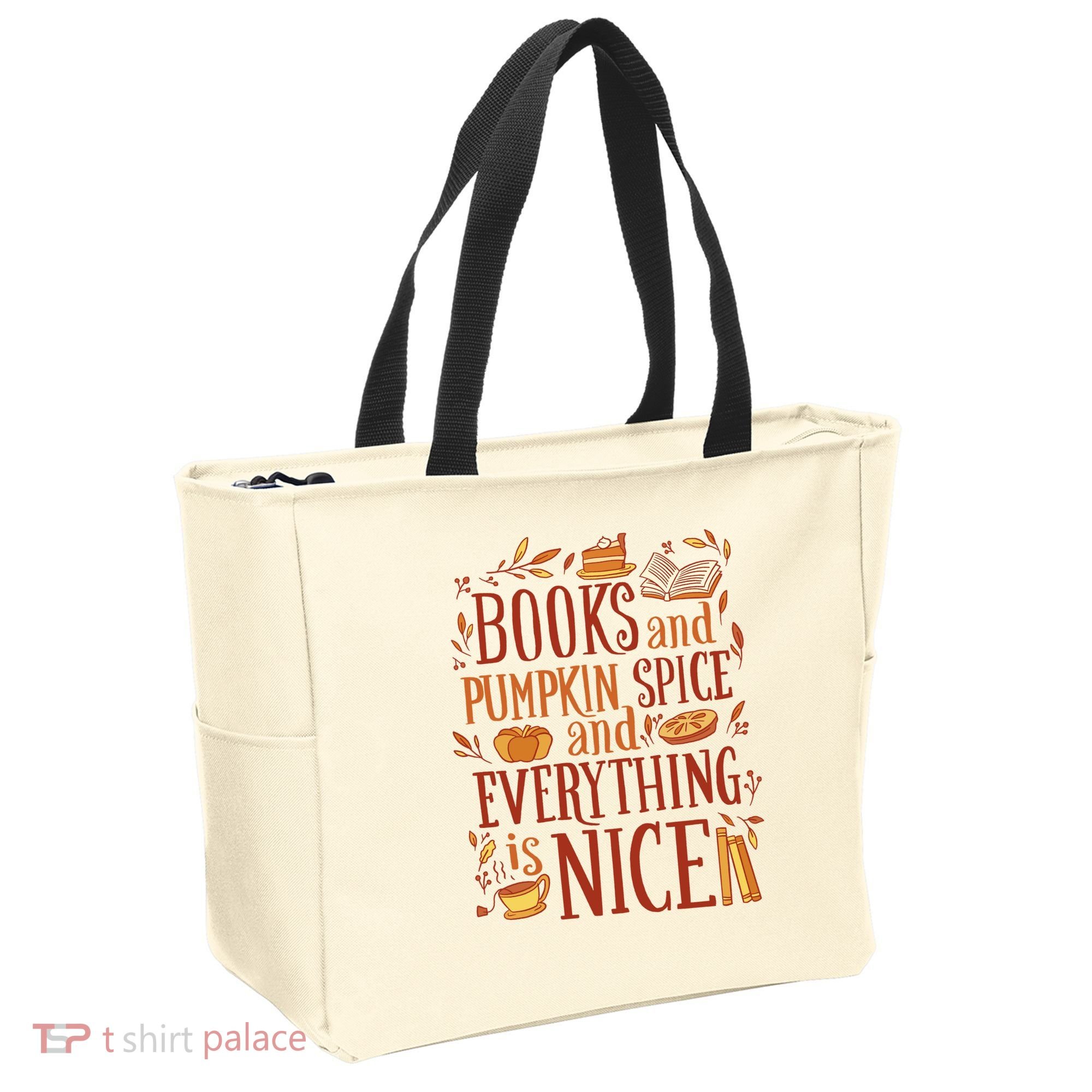 Books And Pumpkin Spice Fall Tote Bag