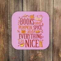 Books And Pumpkin Spice Fall Coaster thumb 0