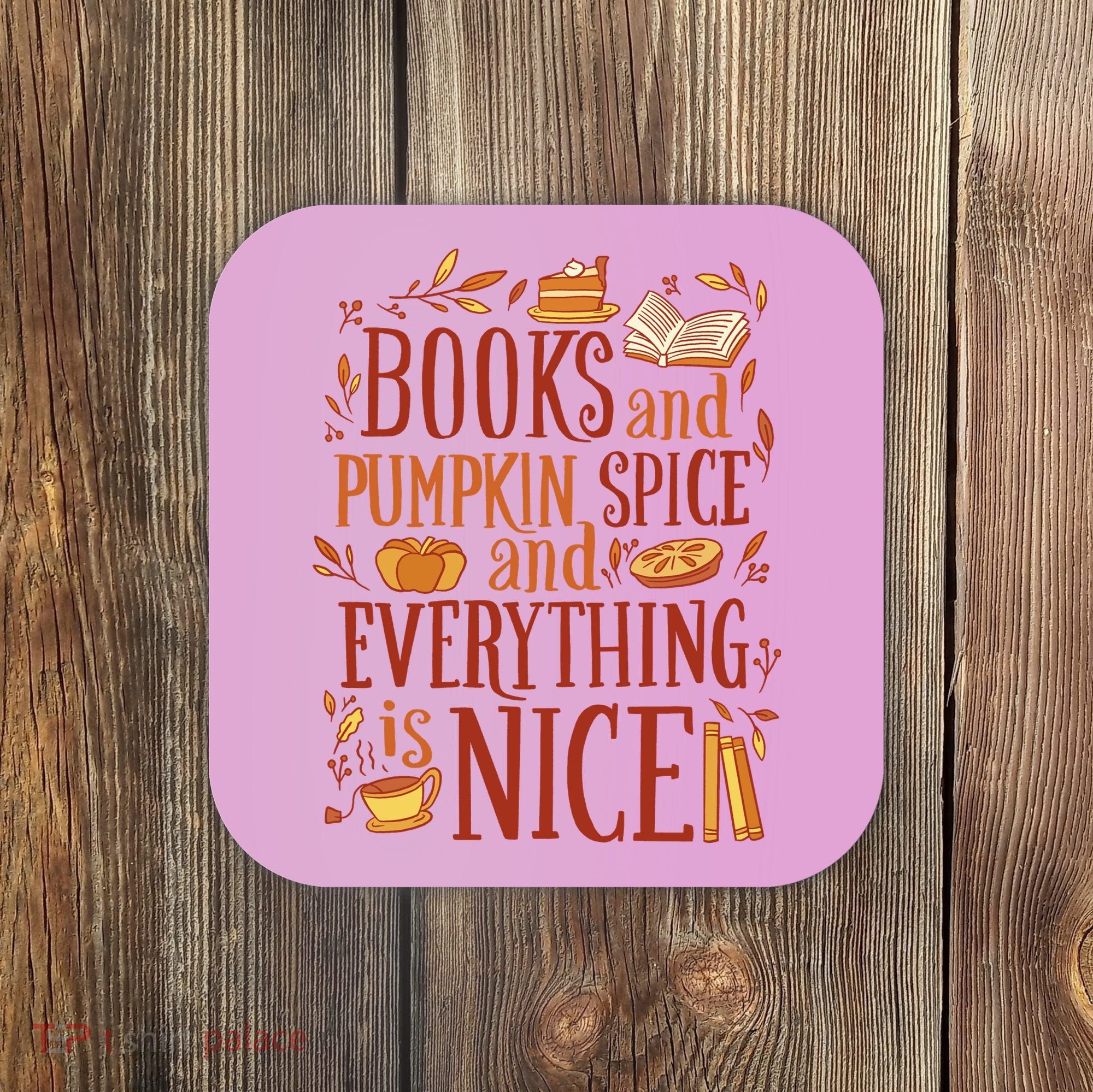 Books And Pumpkin Spice Fall Coaster