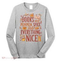 Books And Pumpkin Spice Fall Long Sleeve Shirt thumb 0