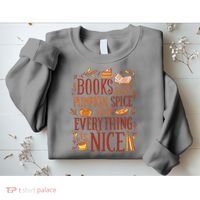 Books And Pumpkin Spice Fall Sweatshirt thumb 2