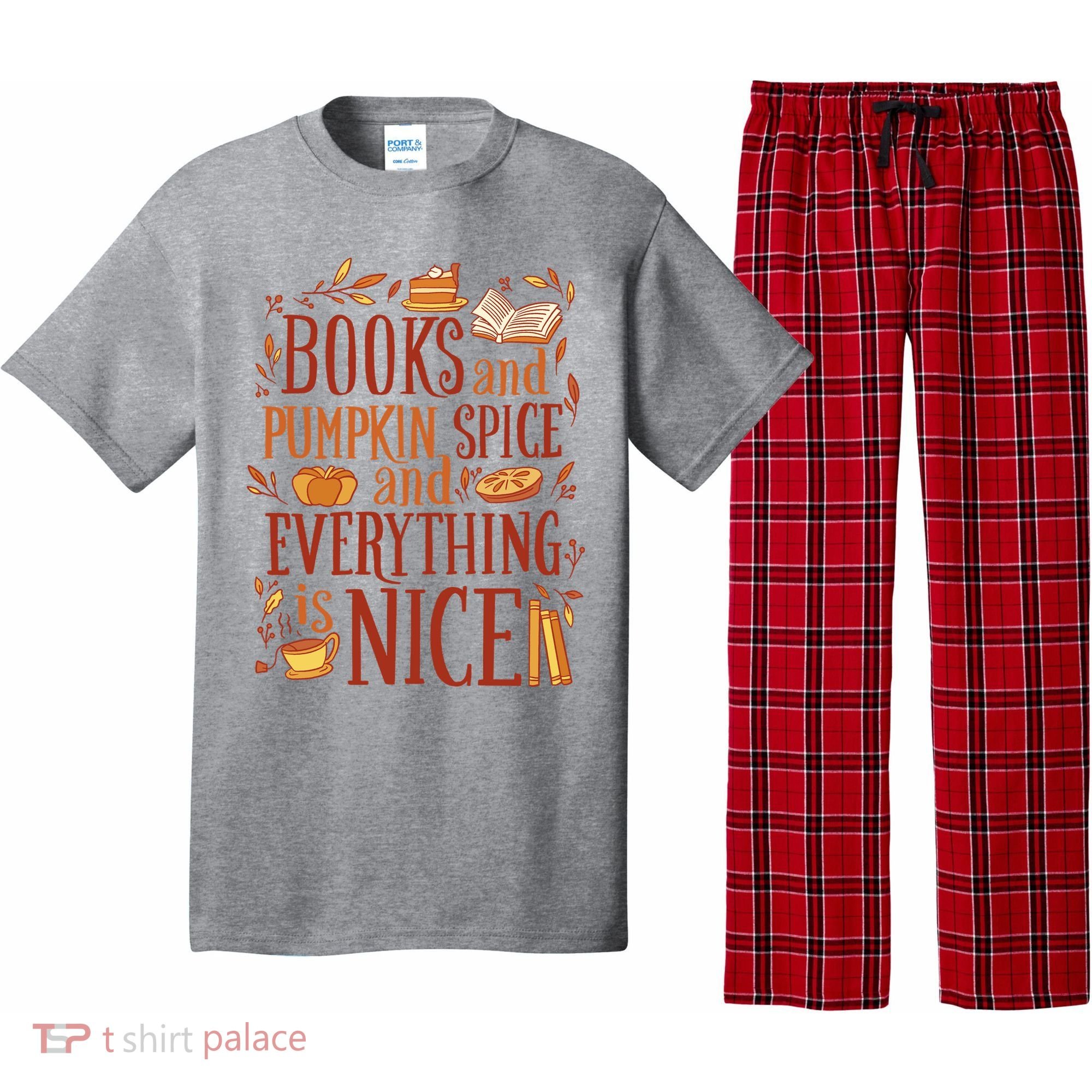 Books And Pumpkin Spice Fall Pajama Set