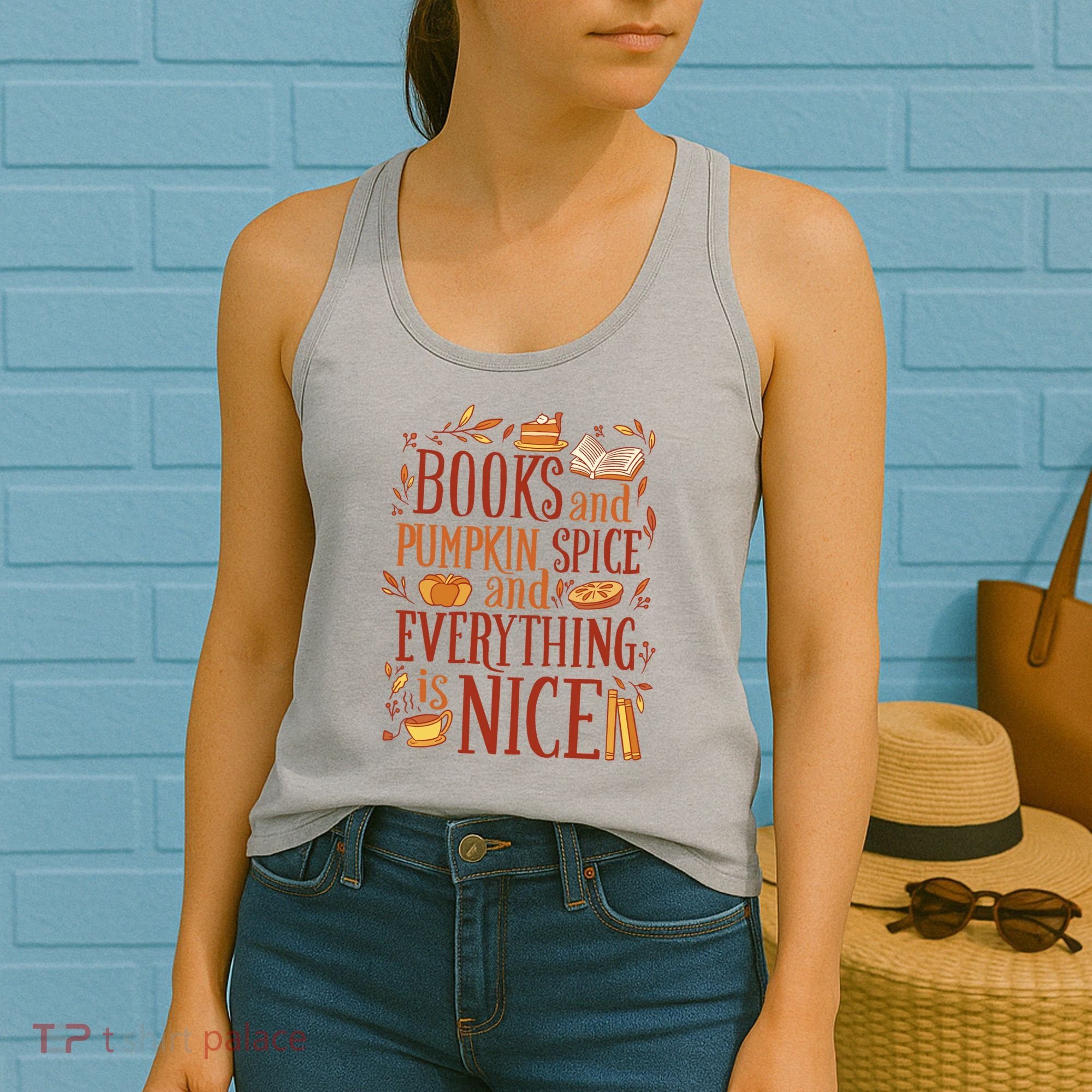 Books And Pumpkin Spice Fall Women's Tank Top