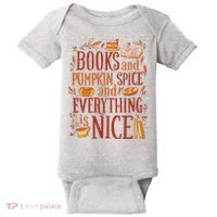 Books And Pumpkin Spice Fall Baby Bodysuit thumb 0