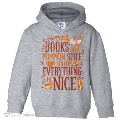 Books And Pumpkin Spice Fall Toddler Hoodie