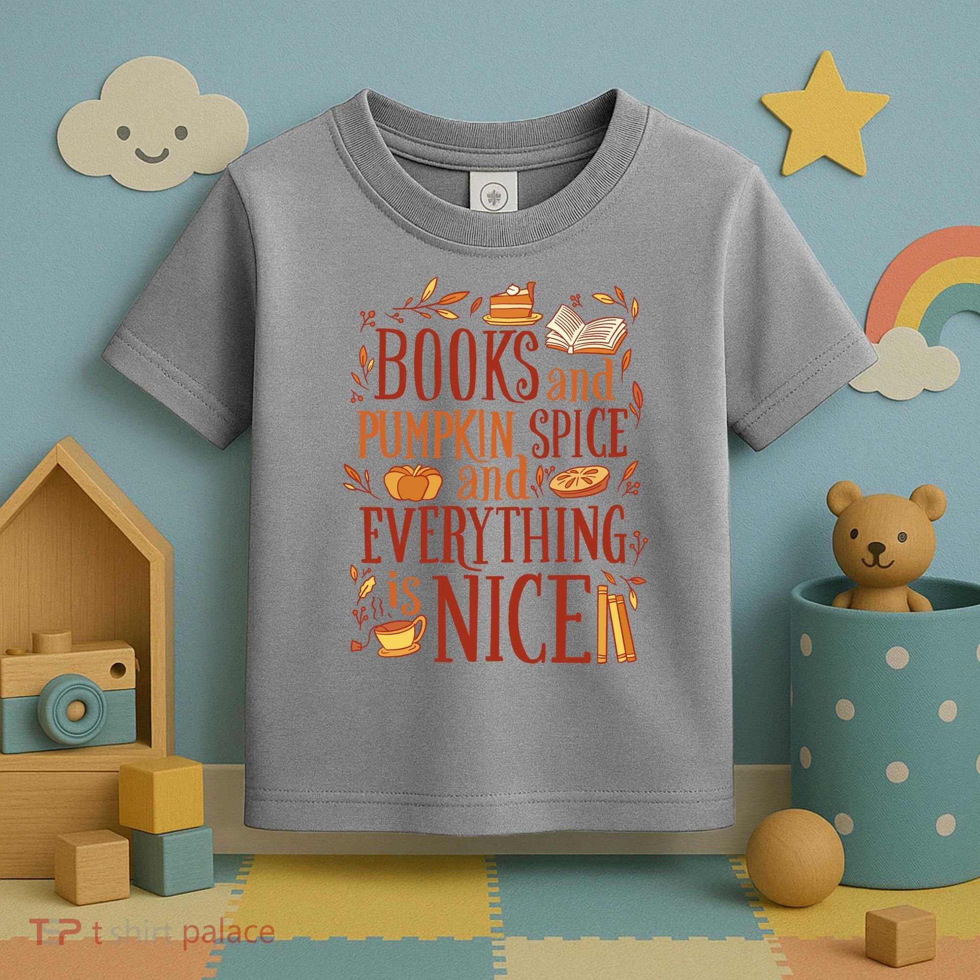Books And Pumpkin Spice Fall Toddler T-Shirt