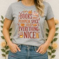 Books And Pumpkin Spice Fall Women's T-Shirt thumb 2