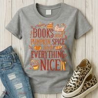 Books And Pumpkin Spice Fall Women's T-Shirt thumb 3