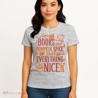 Books And Pumpkin Spice Fall Women's T-Shirt thumb 4