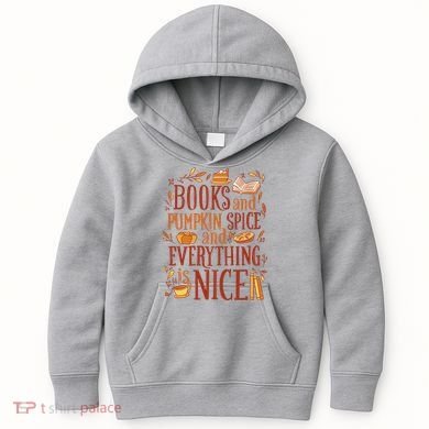 Books And Pumpkin Spice Fall Kids Hoodie
