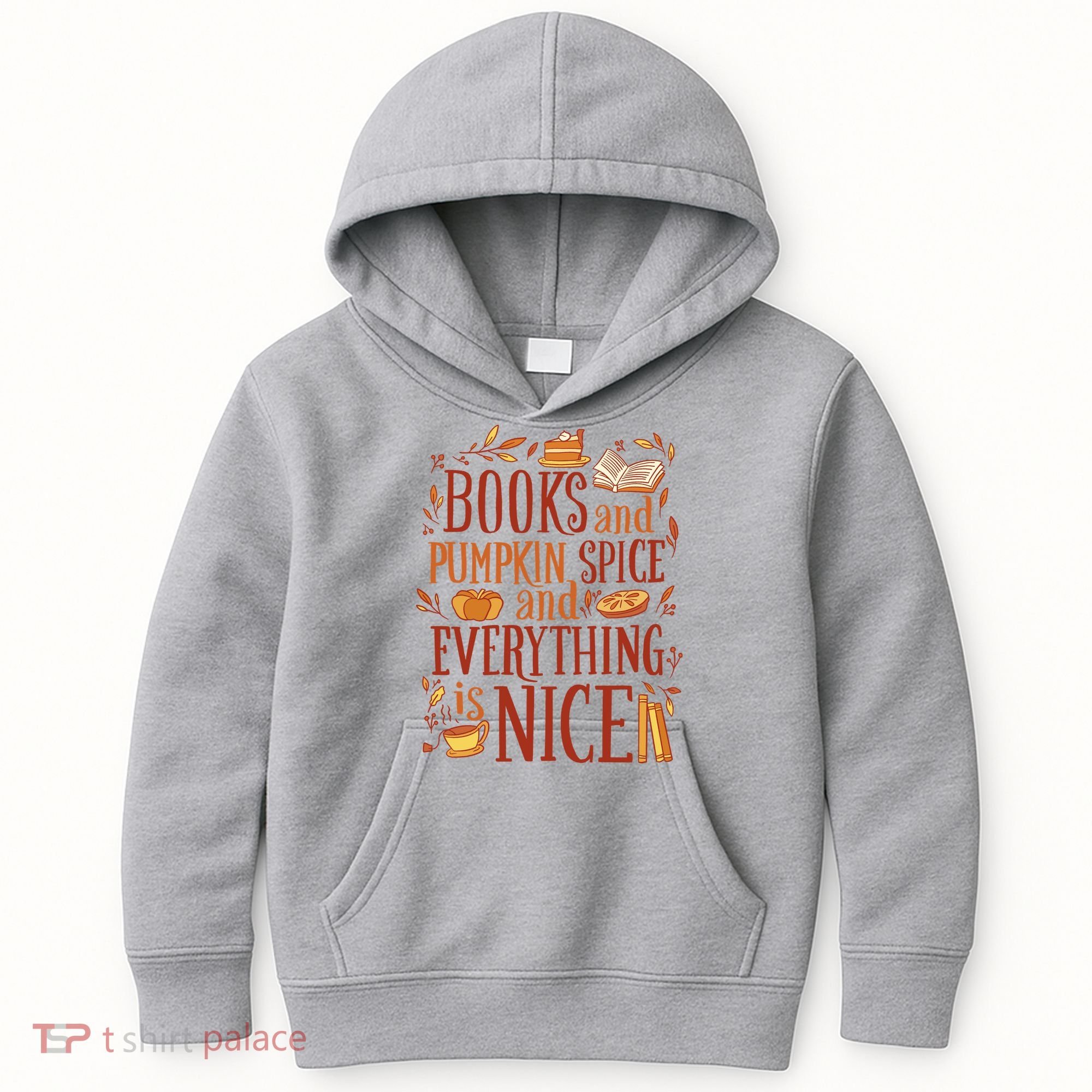 Books And Pumpkin Spice Fall Kids Hoodie