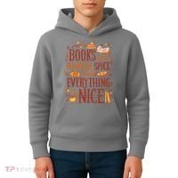 Books And Pumpkin Spice Fall Kids Hoodie thumb 4