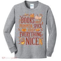 Books And Pumpkin Spice Fall Kids Long Sleeve Shirt thumb 0