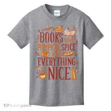 Books And Pumpkin Spice Fall Kids T-Shirt