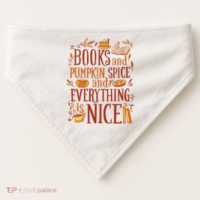 Books And Pumpkin Spice Fall USA-Made Doggie Bandana