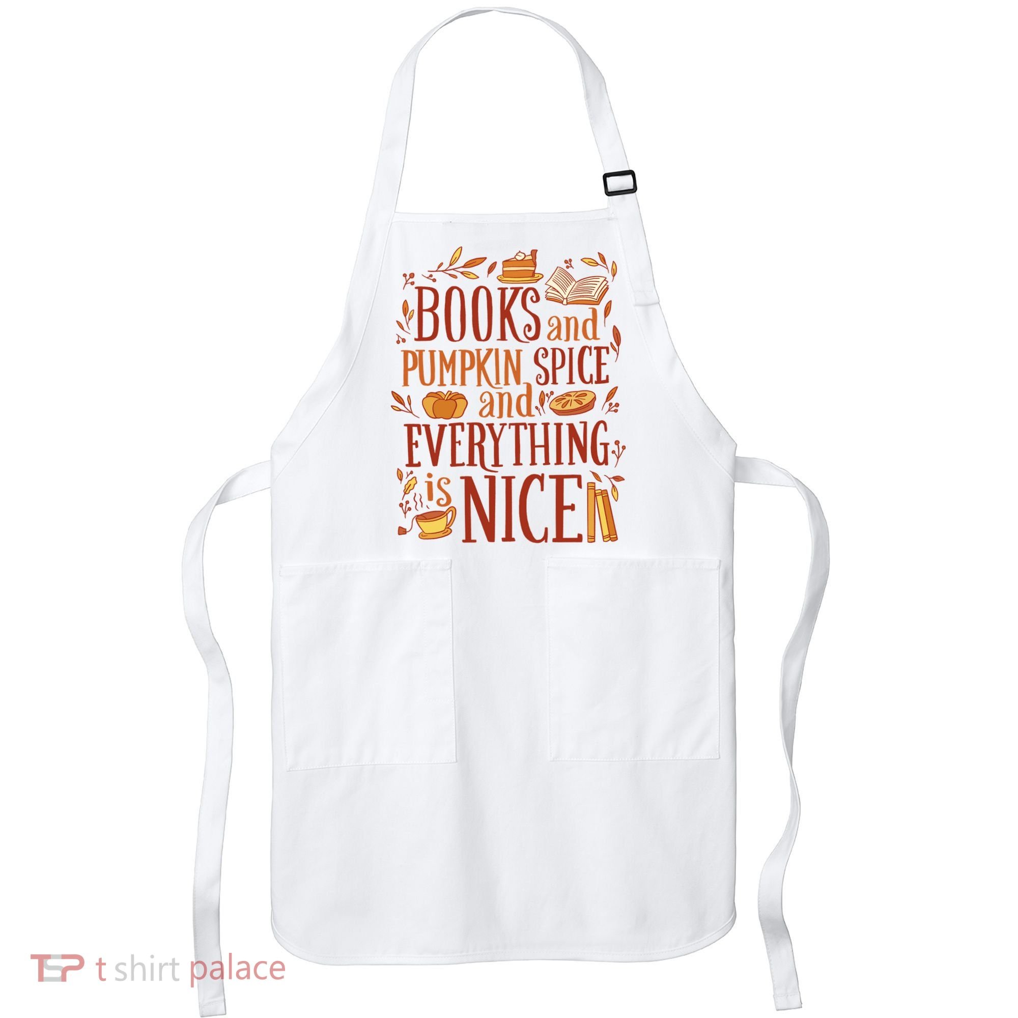 Books And Pumpkin Spice Fall Apron
