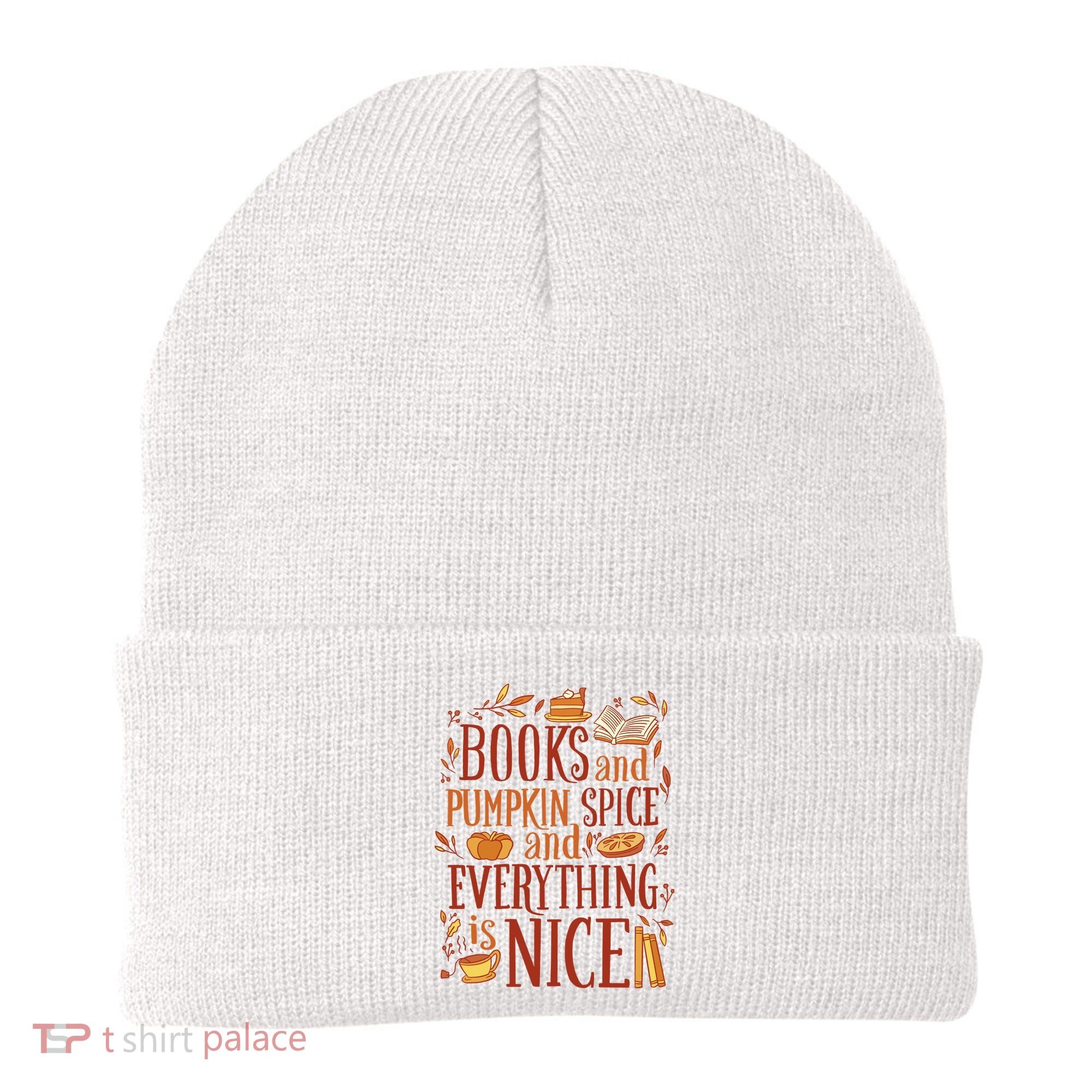 Books And Pumpkin Spice Fall Beanie