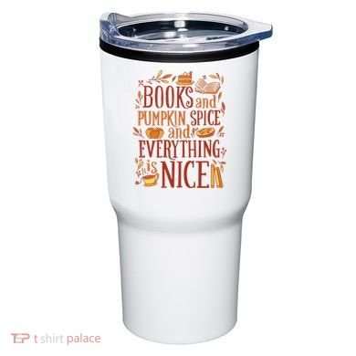 Books And Pumpkin Spice Fall Tumbler