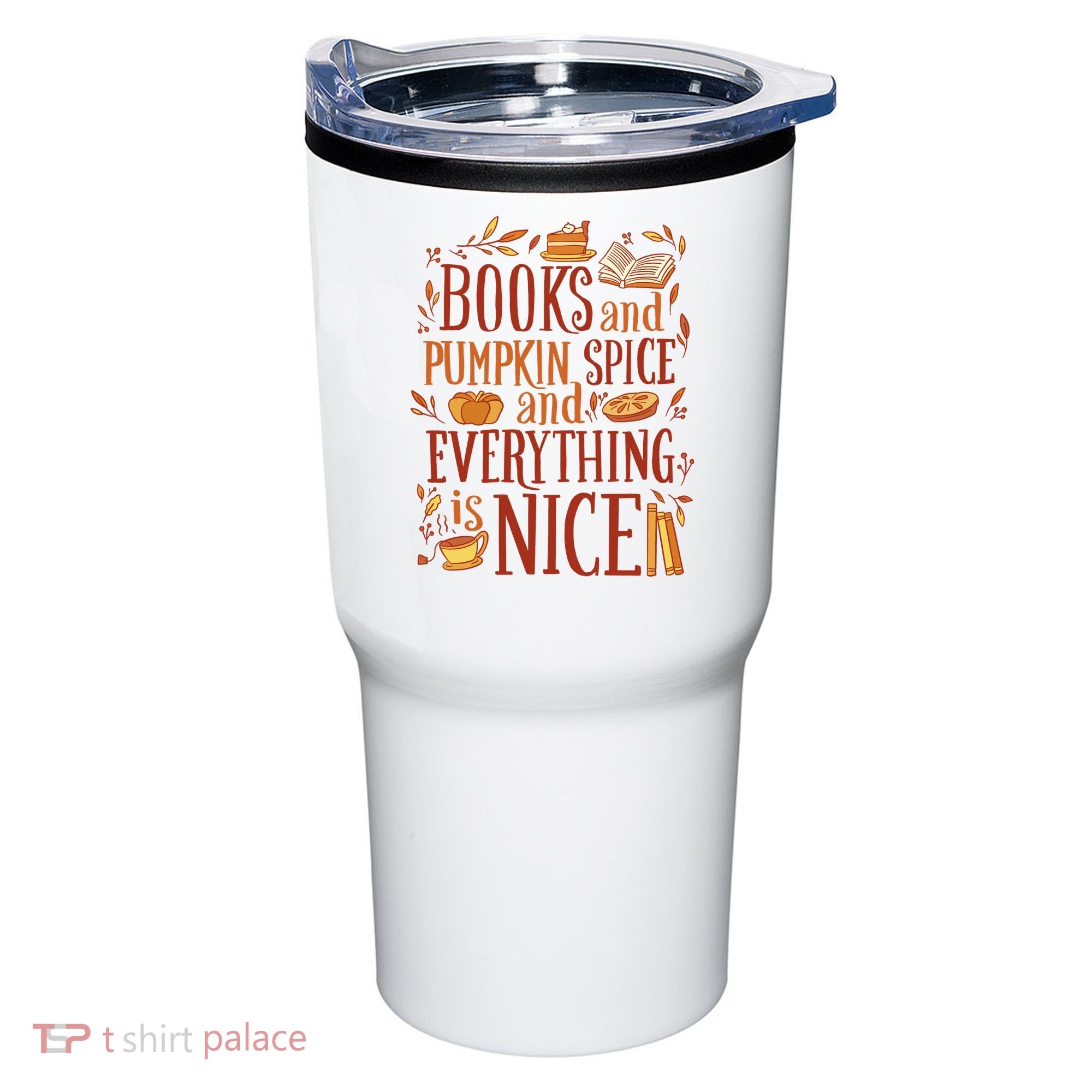 Books And Pumpkin Spice Fall Tumbler