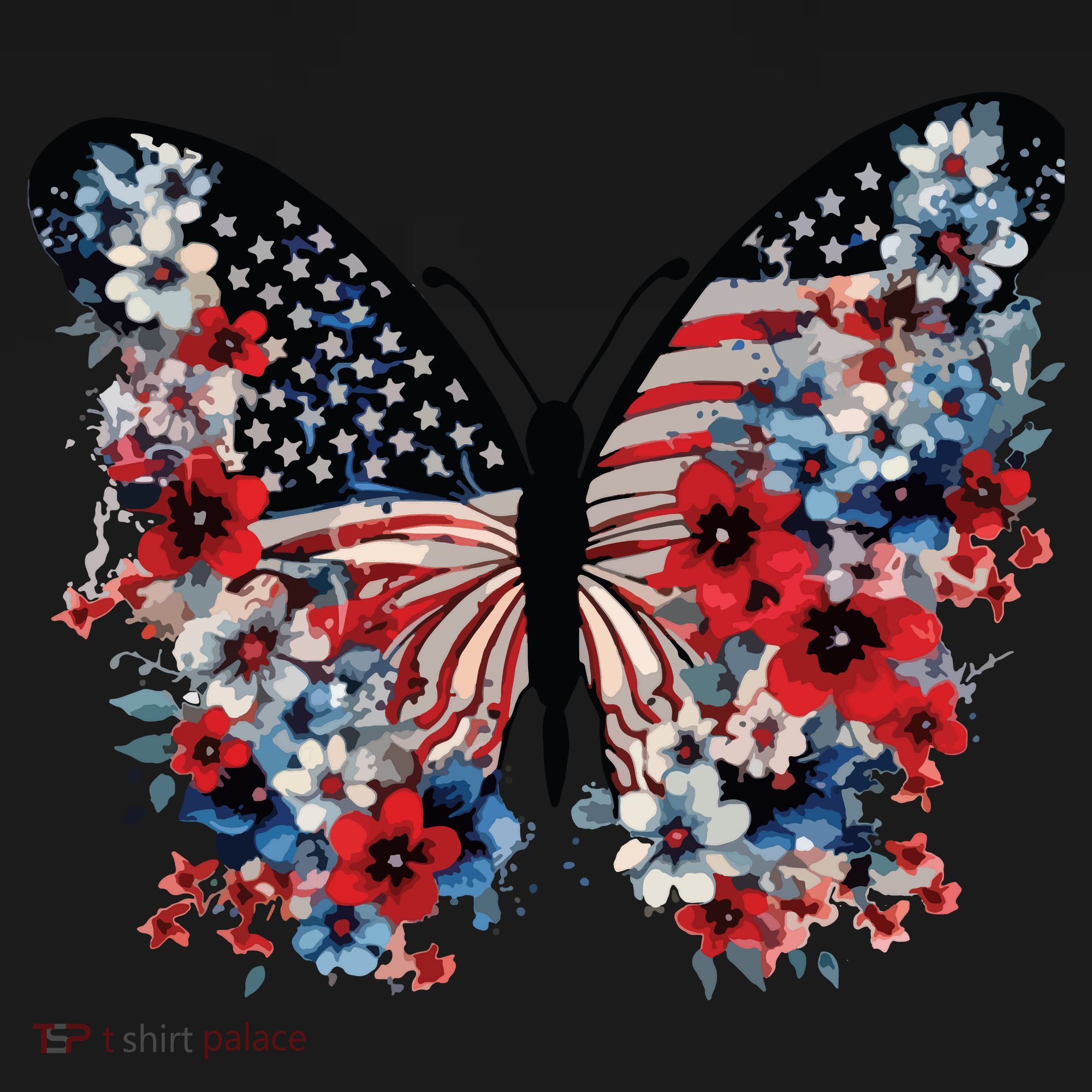 Butterfly America Patriotic 4th Of July Toddler Hoodie